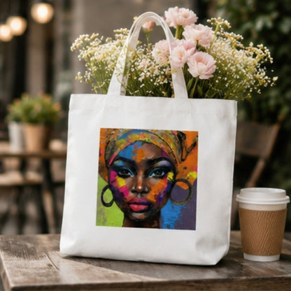 Abstract Premium Reusable Unique Art Printed Tote Bag Stylish Eco-Friendly Cotton Handbags, Canvas Bags for College, Shopping, Office, Travel, Grocery Runs, Beach Day and Casual Outings