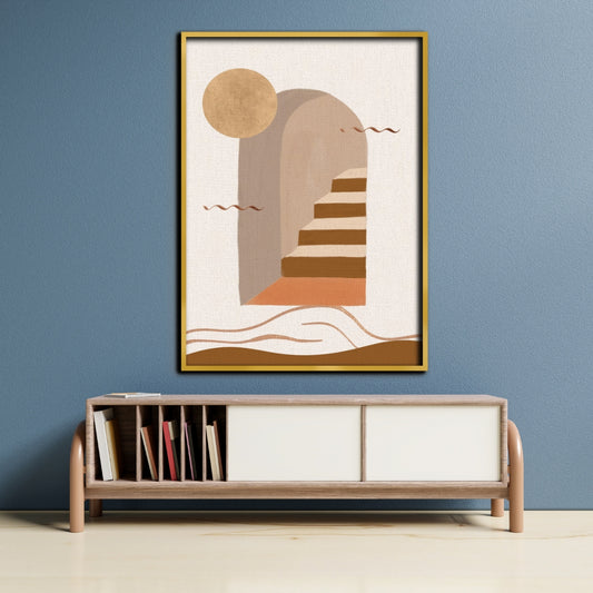 Desert Steps Canvas Painting Framed Wall Art