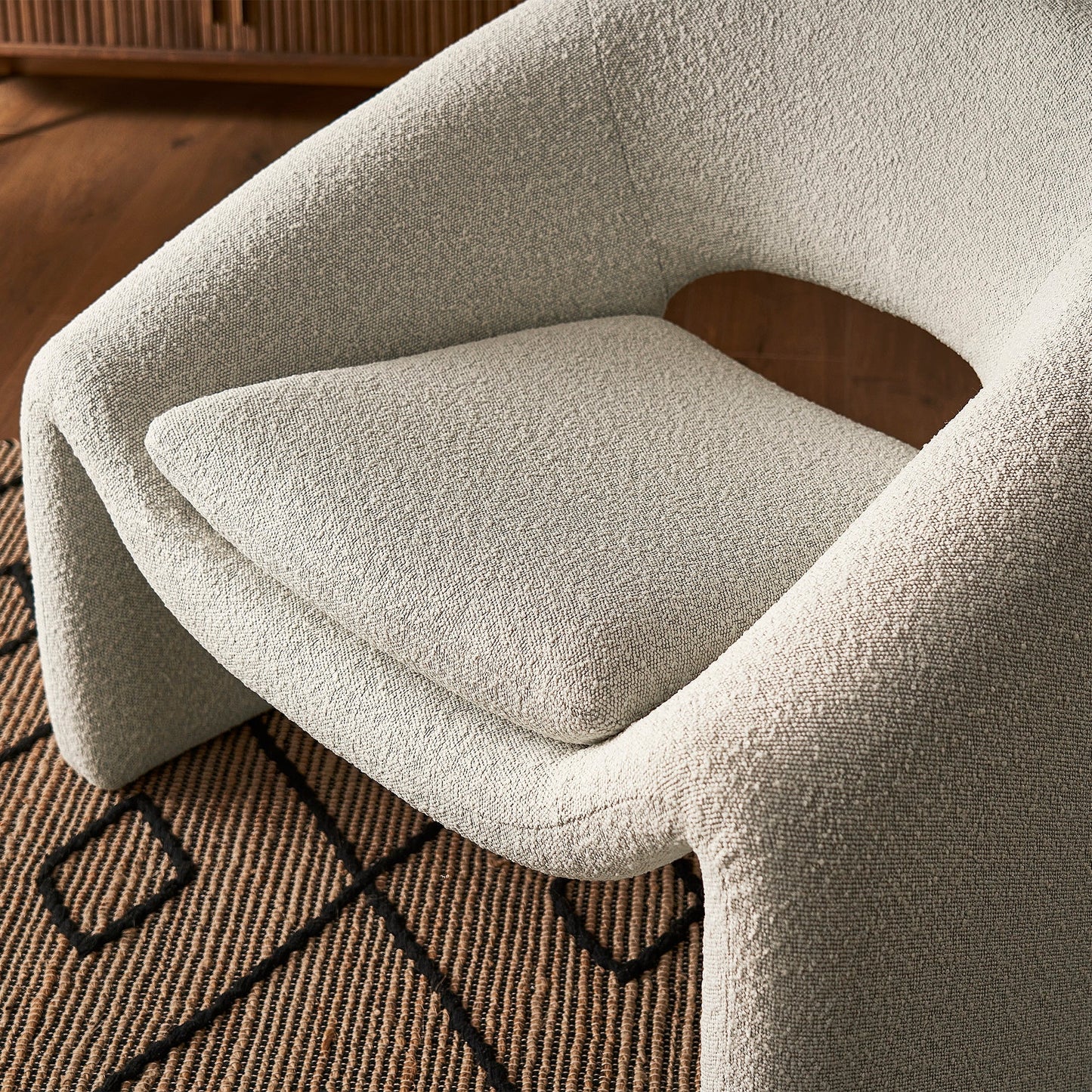 RegalRest Bouclé Armchair in Snow White