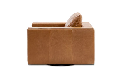 Savannah Leather Swivel Armchair