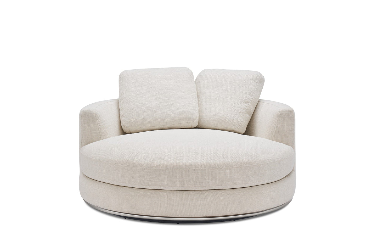 Aurora Curve Round Performance Fabric Swivel Armchair