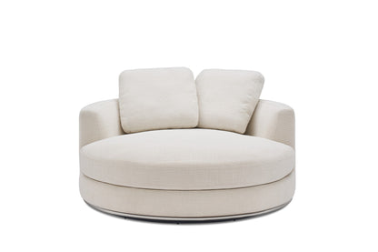 Aurora Curve Round Performance Fabric Swivel Armchair