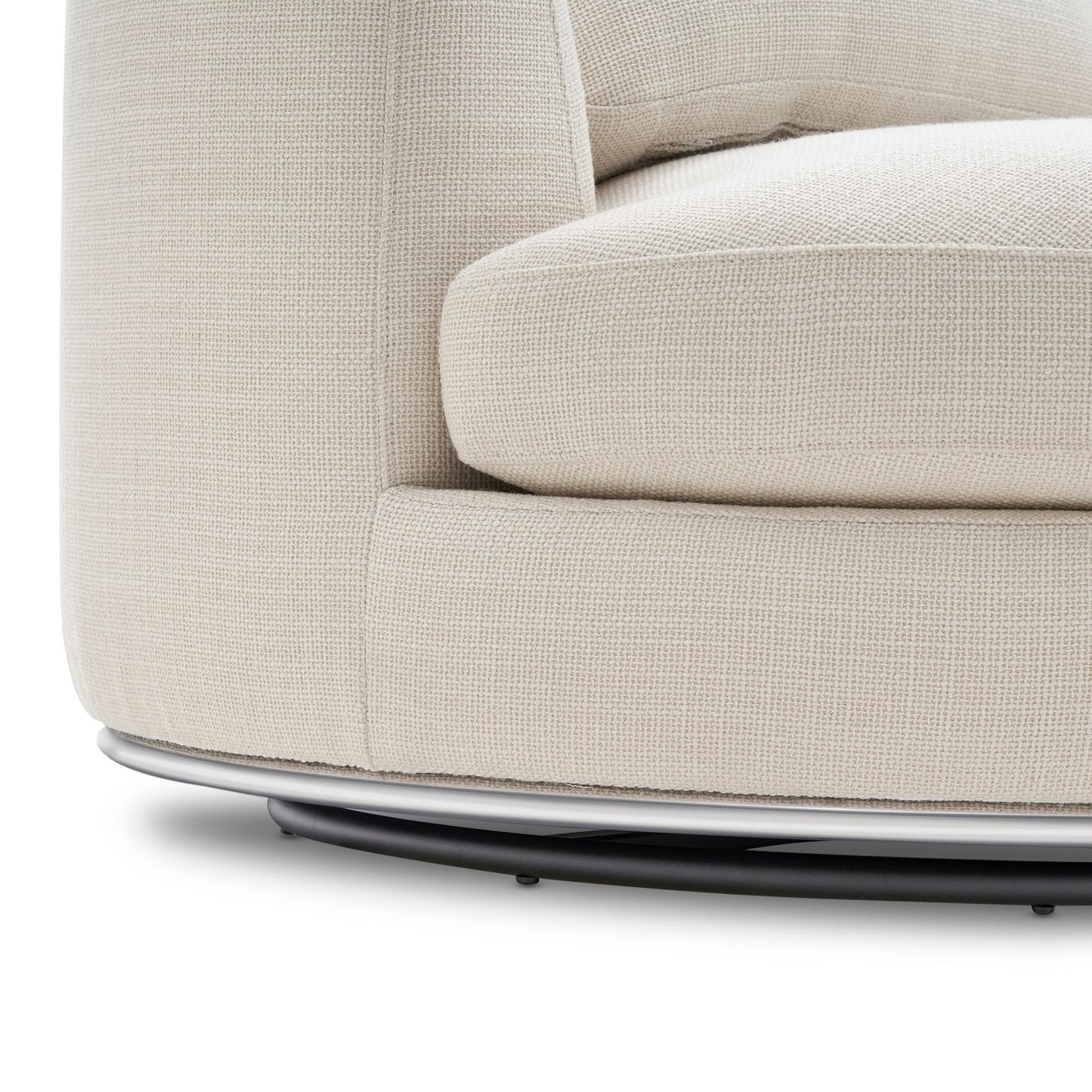 Aurora Curve Round Performance Fabric Swivel Armchair