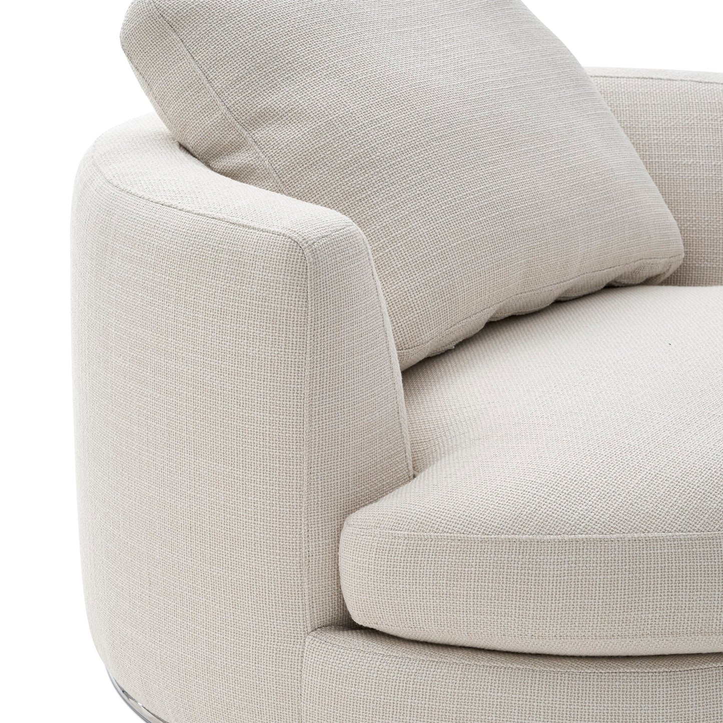 Aurora Curve Round Performance Fabric Swivel Armchair