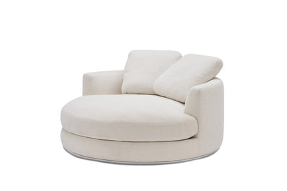 Aurora Curve Round Performance Fabric Swivel Armchair