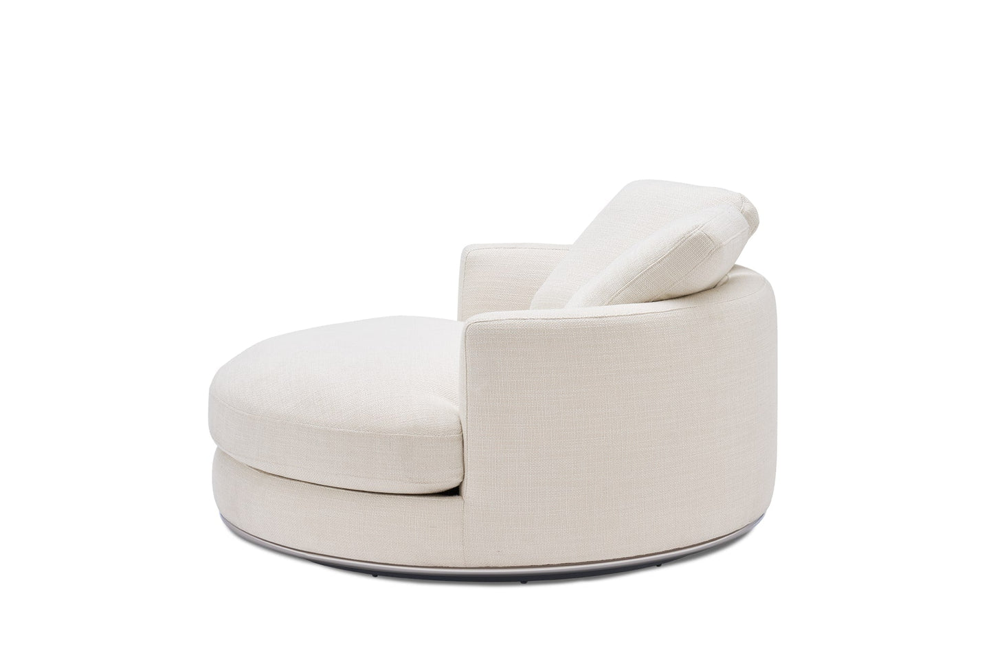 Aurora Curve Round Performance Fabric Swivel Armchair