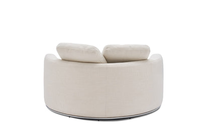 Aurora Curve Round Performance Fabric Swivel Armchair