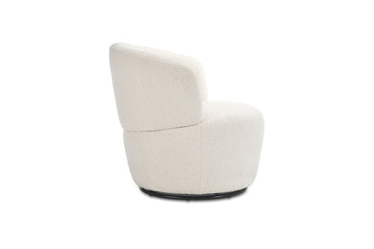 Imperial Spin Bouclé Swivel Chair in Snow White