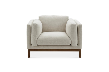 Velour Fabric Armchair in Pearl Beige