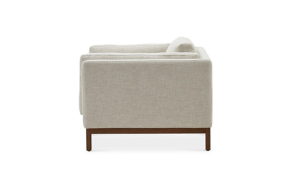 Velour Fabric Armchair in Pearl Beige