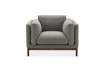 Velour Fabric Armchair in Graphite Grey