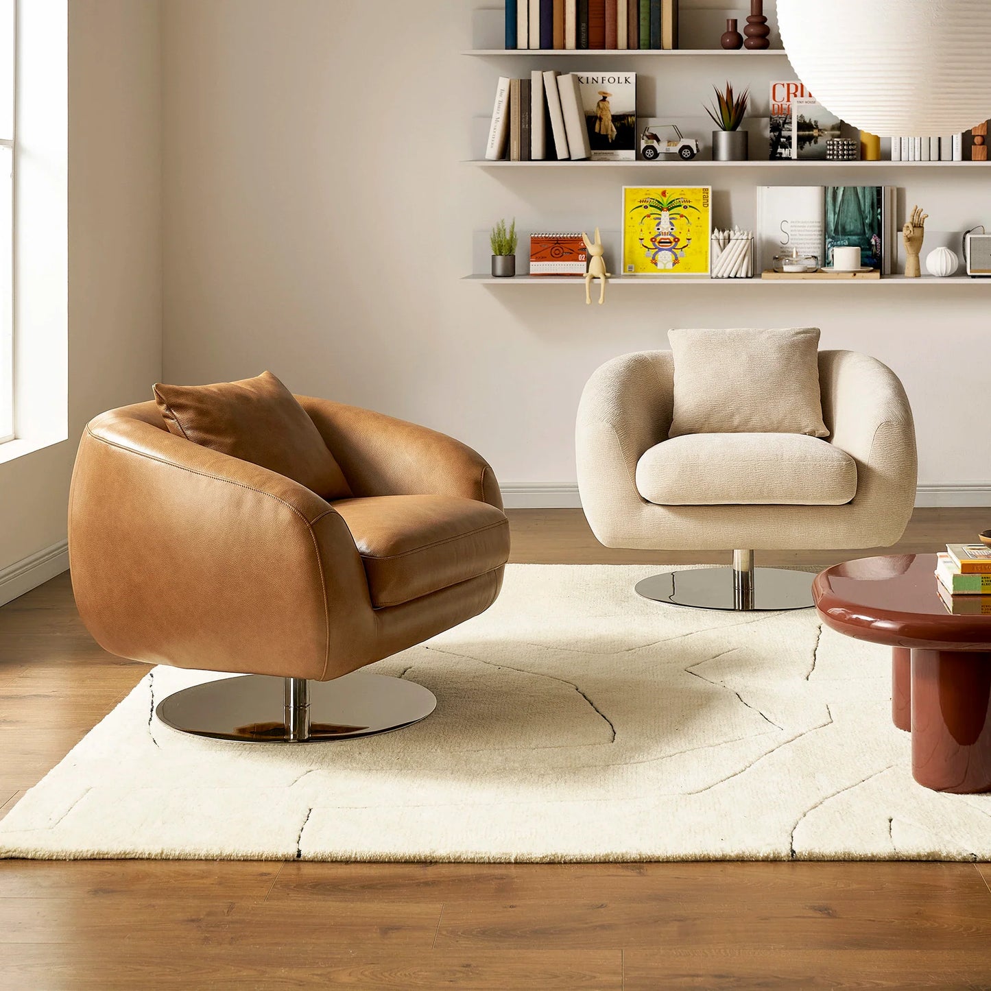 Legacy Rest Leather Swivel Armchair