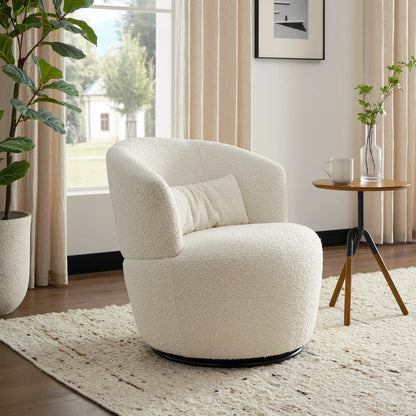 Imperial Spin Bouclé Swivel Chair and Stool