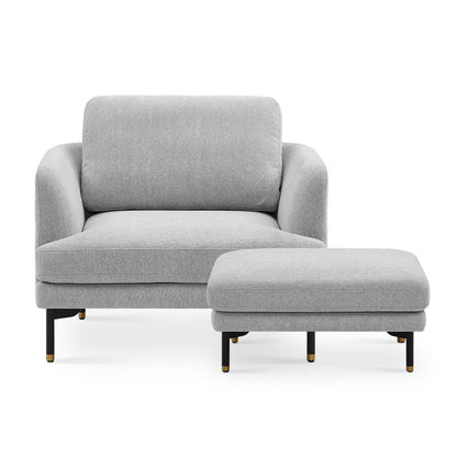 CozyPair Armchair with Ottoman in Dove Grey