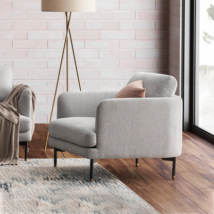 CozyPair Armchair with Ottoman in Dove Grey