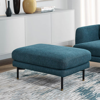 CozyPair Armchair with Ottoman in Ocean Blue