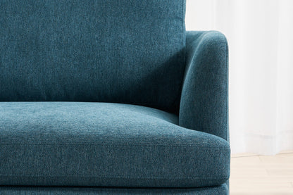 CozyPair Armchair with Ottoman in Ocean Blue