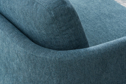 CozyPair Armchair with Ottoman in Ocean Blue