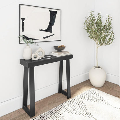 Solid Wood and Metal Console Table, 36 Inch