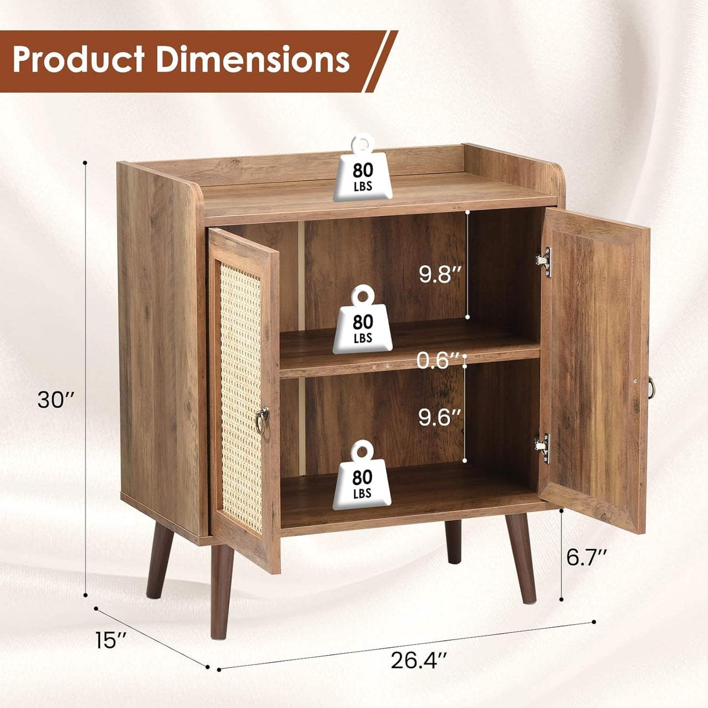 Ratten Doors Cabinet with Storage