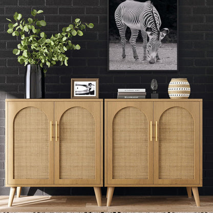 Rattan Storage Cabinet Birchwood