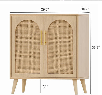 Rattan Storage Cabinet Birchwood