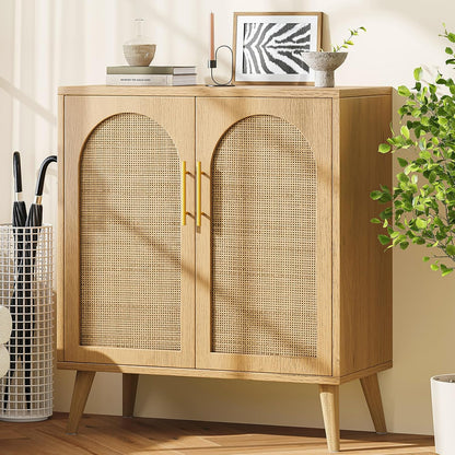 Rattan Storage Cabinet Birchwood