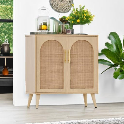 Rattan Storage Cabinet Birchwood