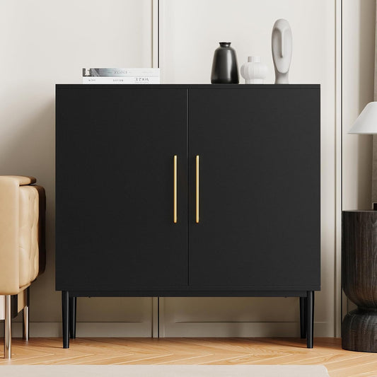 Modern Black Accent Storage Cabinet