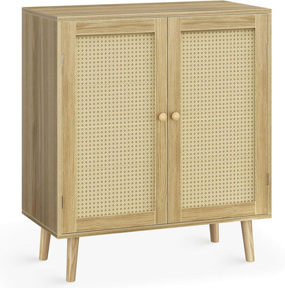 Modern Natural Birchwood Accent Storage Cabinet