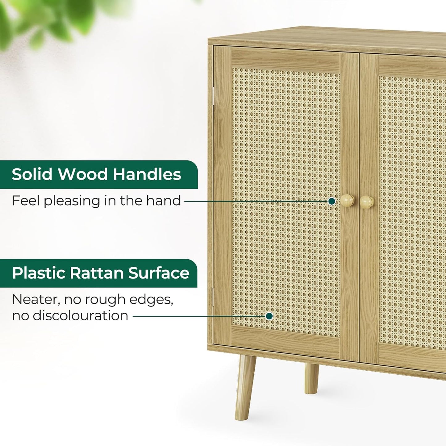 Modern Natural Birchwood Accent Storage Cabinet