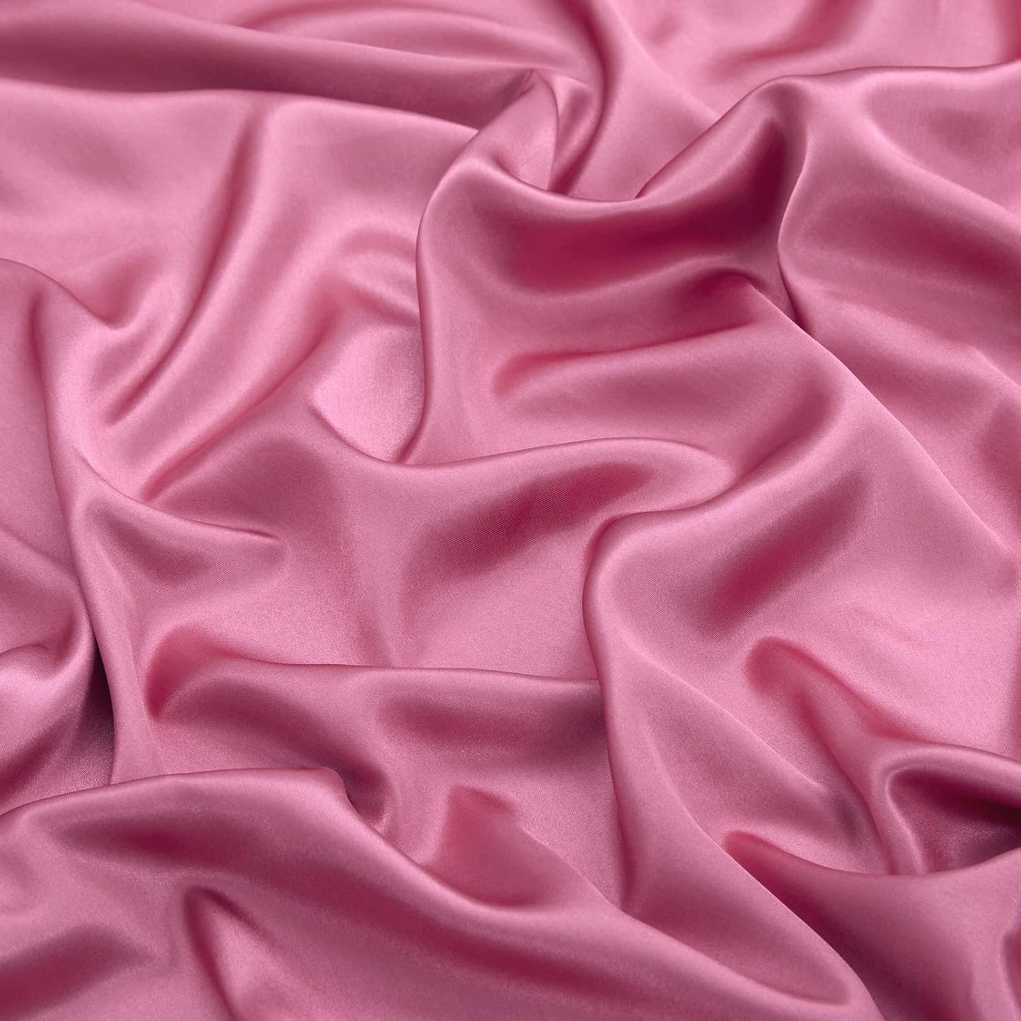 Silk Satin Fitted Sheet With Pillow Covers French Pink