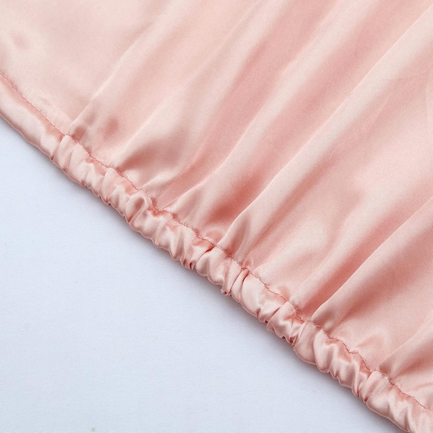 Silk Satin Fitted Sheet With Pillow Covers Blush Pink