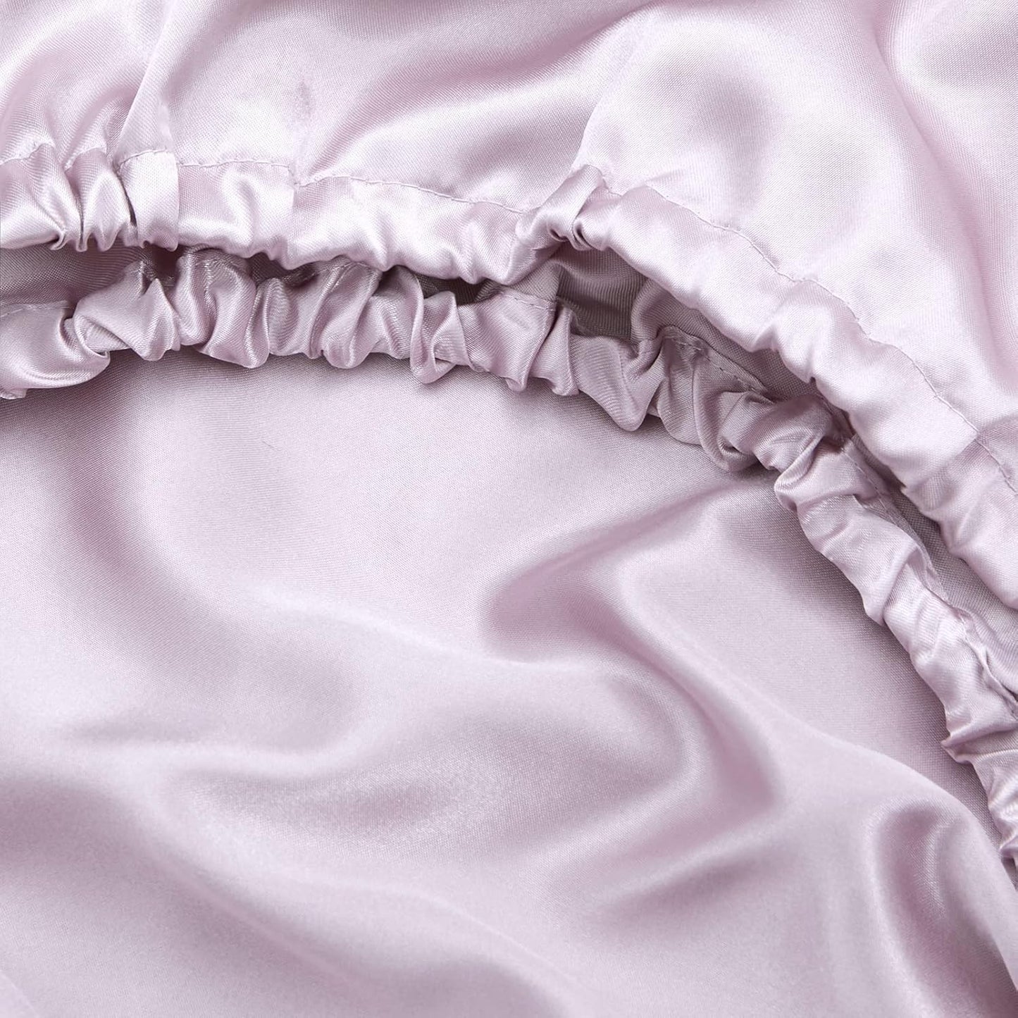 Silk Satin Fitted Sheet With Pillow Covers Lavender