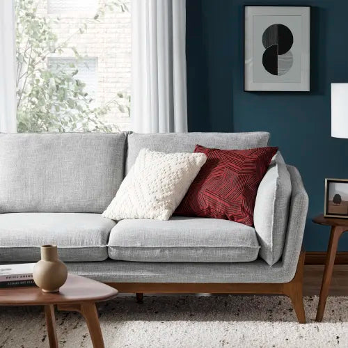 ModuLuxe Sectional Sofa with Ottoman In Dove Grey