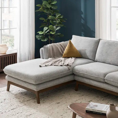 ModuLuxe Sectional Sofa with Ottoman In Dove Grey