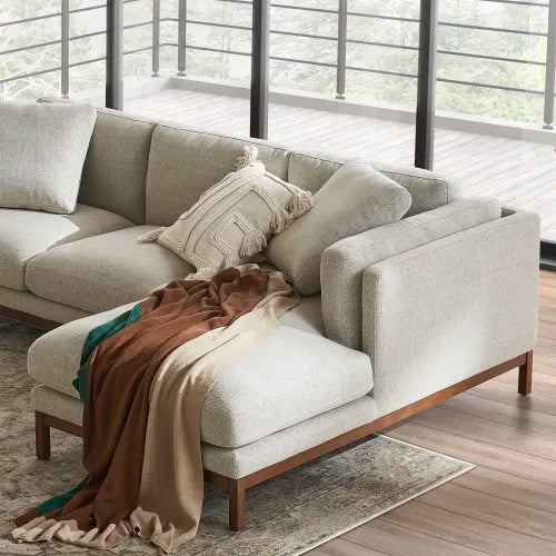 Regalia Luxe Chaise Sectional Sofa In Beige