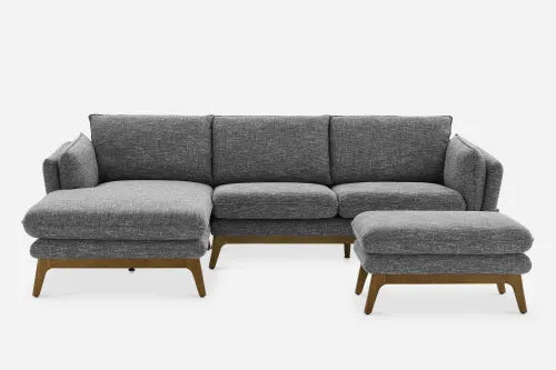 ModuLuxe Sectional Sofa with Ottoman In Graphite Gray