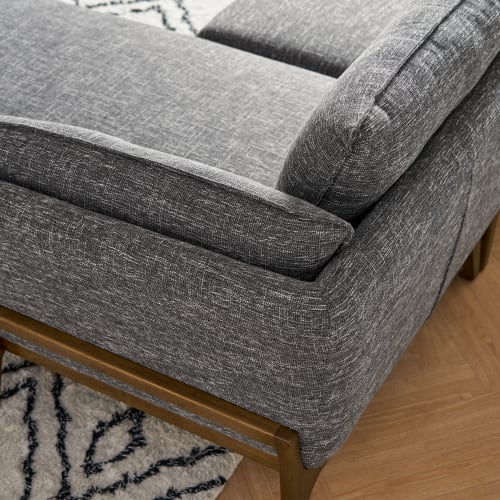 ModuLuxe Sectional Sofa with Ottoman In Graphite Gray