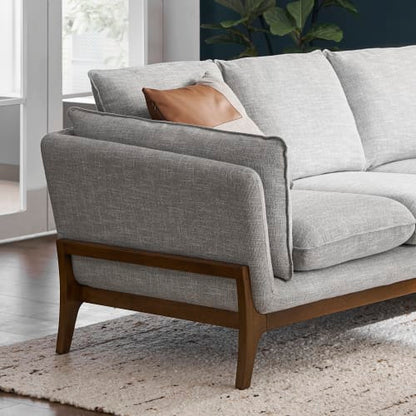 ModuLuxe Sectional Sofa with Ottoman In Dove Grey