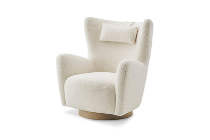 SnuggleSeat Swivel Armchair in Teddy White