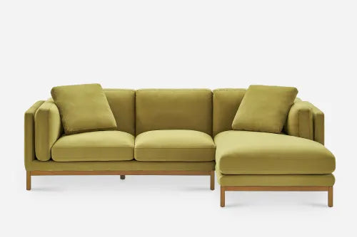 Regalia Luxe Chaise Sectional Sofa In Olive Gold