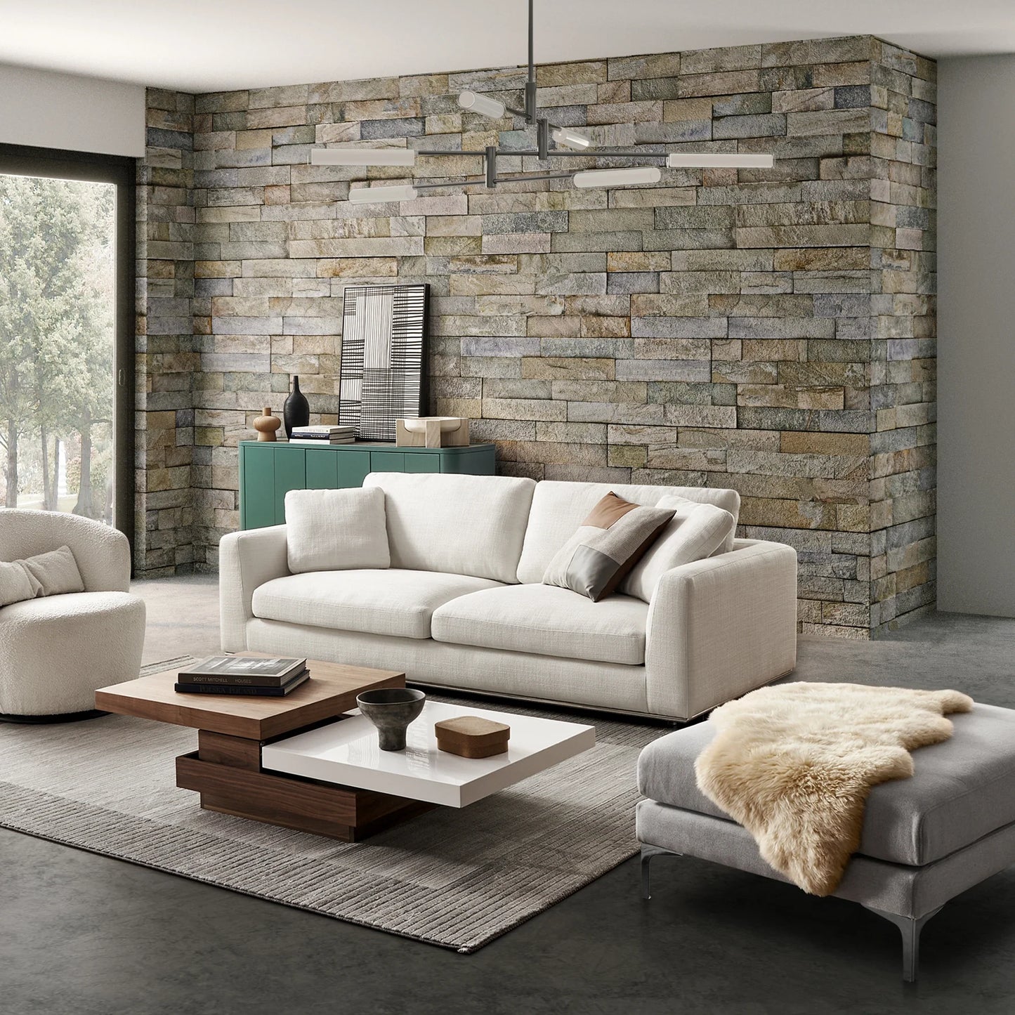 LuxeForm Sofa With Cushions in Ivory