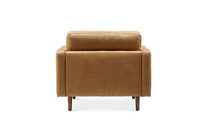 PlushEase Leather Armchair in Caramel