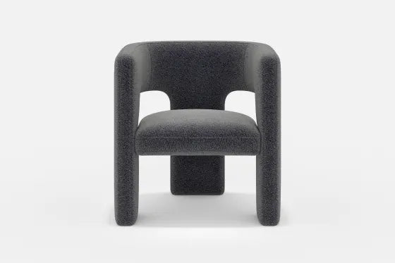 FormaLuxe Bouclé Armchair in Storm Grey