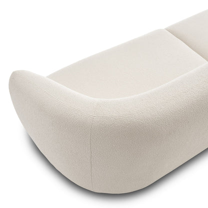 AristoCurve Curve Sofa In Beige Boucle