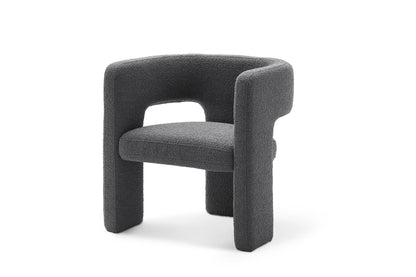 FormaLuxe Bouclé Armchair in Storm Grey