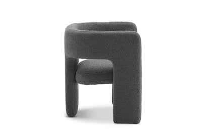 FormaLuxe Bouclé Armchair in Storm Grey