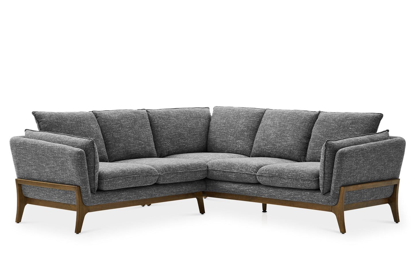 Luxe Vertex L-Shape Sectional Sofa in Graphite Grey