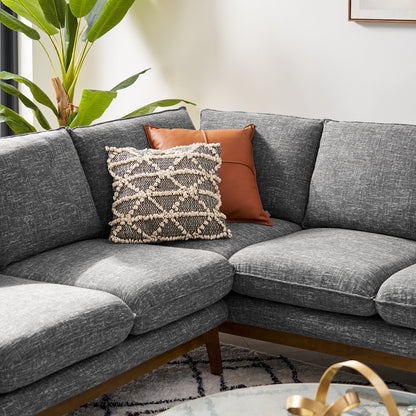 Luxe Vertex L-Shape Sectional Sofa in Graphite Grey